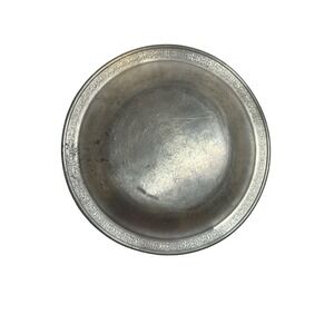 Towle Newburyport Pewter Round Bowl Floral Border Vintage Metalware 9.5 Inch